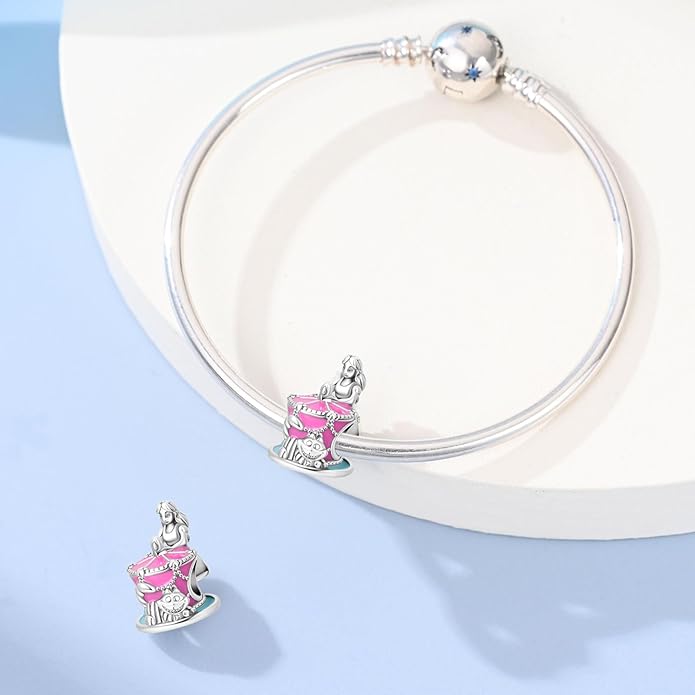 LIGHTDOG 925 Sterling Silver Charm fits Pandora Charm Bracelet Necklaces Pendant Bead Charms Jewelry Gift for Women Family Friends