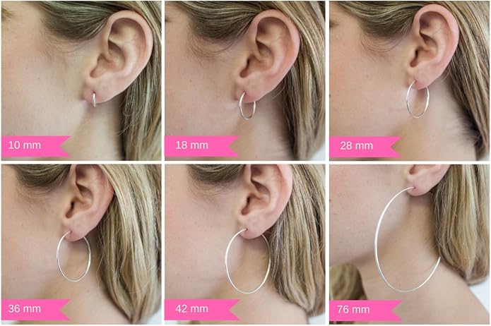 14K Gold Oval Hoop Earrings, (31-52mm) (2mm Tube)