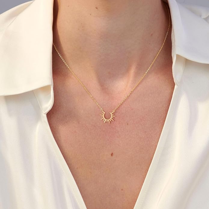 14K Gold Plated Dainty Pendant Butterfly Bead Boot Bee Baseball Flower Compass Airplane Heart Hummingbird Tree Necklace Simple Jewelry Gift for Women