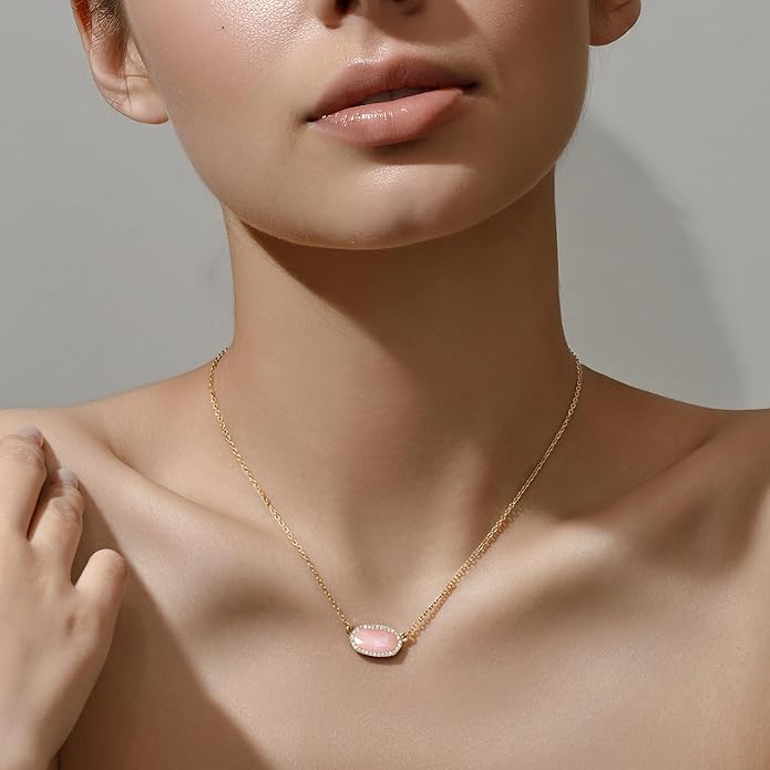 SEADAY 14K Real Gold Plated Necklace for Women,Valentines Gifts for Women,Pendant Necklace Everyday Wear,Fashion Jewelry,Tarnish-resistant & Adjustable Length Chain