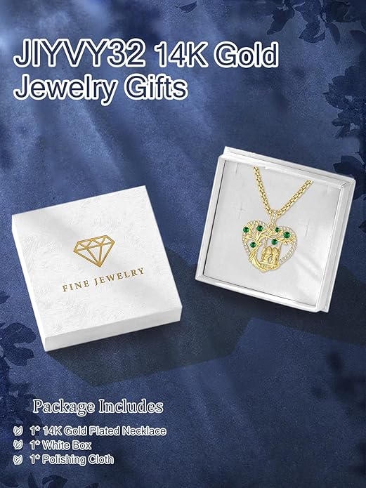 14K Gold Tree of Life Necklace for Sister Christmas Gifts from Sister,Heart Jewelry with Birthstone Pendant for Women Female Friendship Forever My Friend