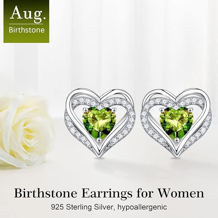 Iefil Valentine Day Gifts for Her - 925 Sterling Silver Heart Stud Earrings Birthday Gifts for Women