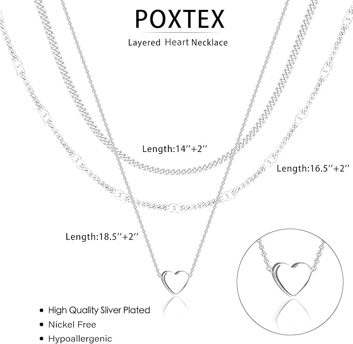 Layered Gold Necklaces for Women, Stackable Dainty 14K Gold Silver Plated Trendy Simple Heart Diamond Cross Bow Circle Pendant Paperclip Choker Dot Chain Necklace,Jewelry Set Gifts for Women