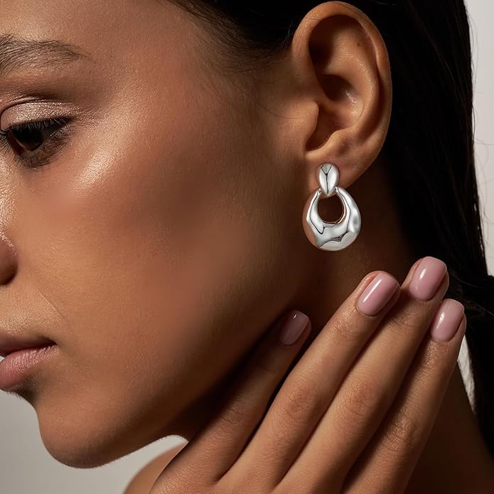Clip on Earrings for Women Hypoallergenic Statement Retro Clip Earrings 14K Gold/Silver Plated Hoop Dangle Earrings 5A Cubic Zirconia Round Multiple Styles for Women Fashion Trendy Jewelry Gifts