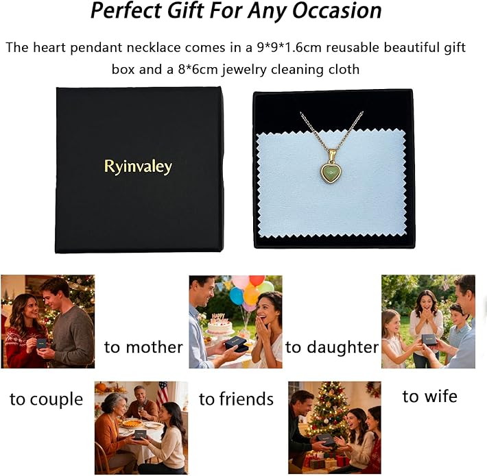 Cute Gold Heart Necklace for Women,18k Gold Plated Cubic Zirconia Charm Necklaces,Stainless Steel Women's Heart Stone Pendant Necklace for Women,16-18 Inches Adjustable Chain,Trendy Jewelry Gifts