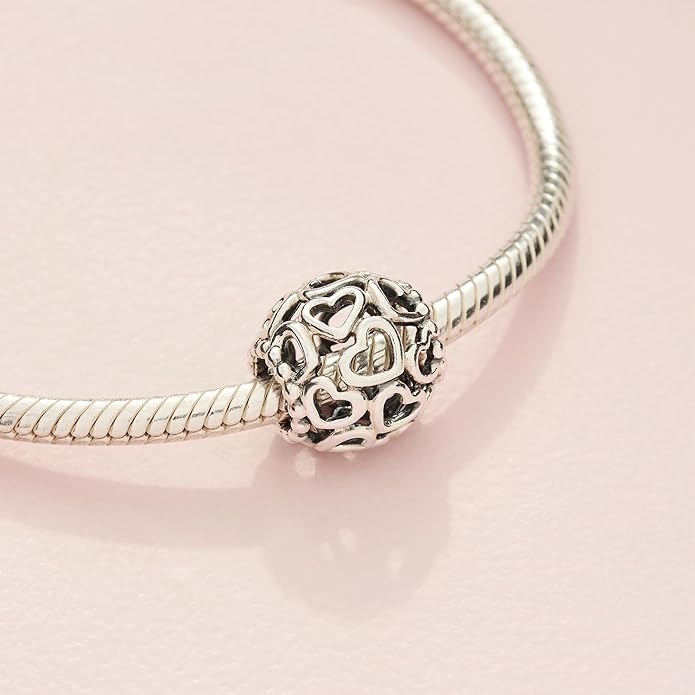 PANDORA Hearts All Over Charm - Bracelet Charm for PANDORA Moments Bracelets - Stunning Women's Jewelry - Gift for Women in Your Life - Made with Sterling Silver - With Gift Box