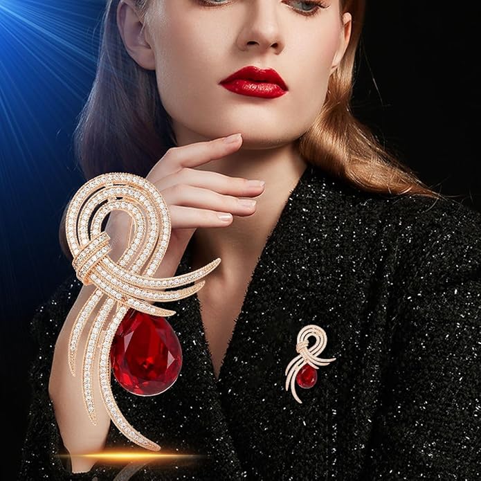 Rhinestone Brooch for Women Rhinestone Brooches Pins Crystal Lapel Pin Jewelry Christmas Valentine's Day Gift for Wife Girlfriend