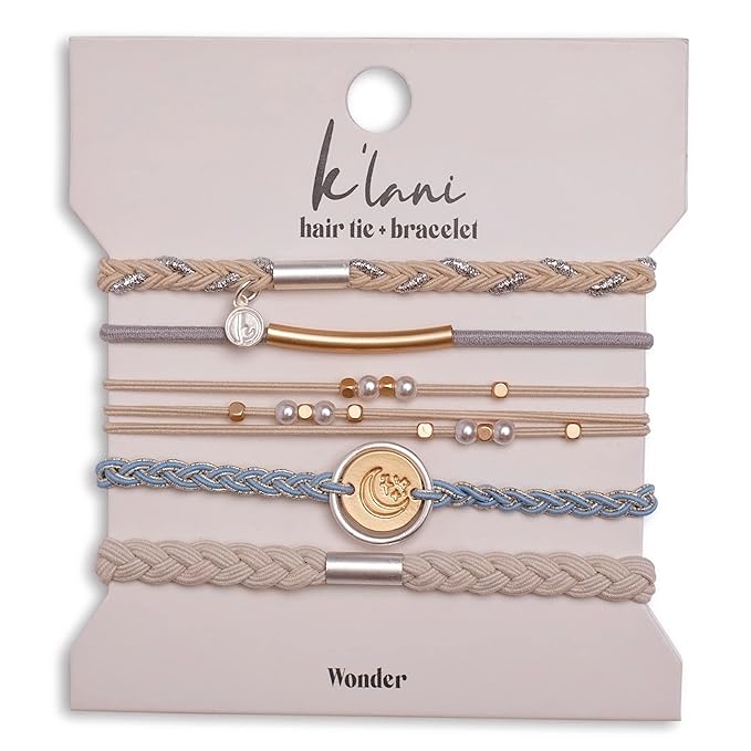 K'lani Hair Tie Bracelets for Women - Elastic Hair Bands That Double as Stylish Jewelry - Wonder - Large