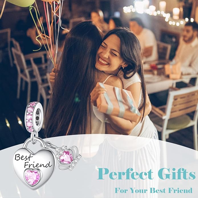 Family Charms for Charms Bracelet: 925 Sterling Silver Heart Dangle Charms for Bracelets and Necklaces, Birthday Mother's Day Christmas Jewelry Gifts For Women.