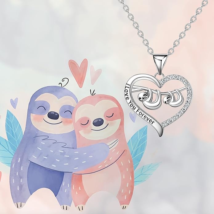 Animal Necklace Cat/Fox/Otter/Sloth/Cow/Highland Cow/Koala Necklace Cute Animal Jewelry Gifts for Women