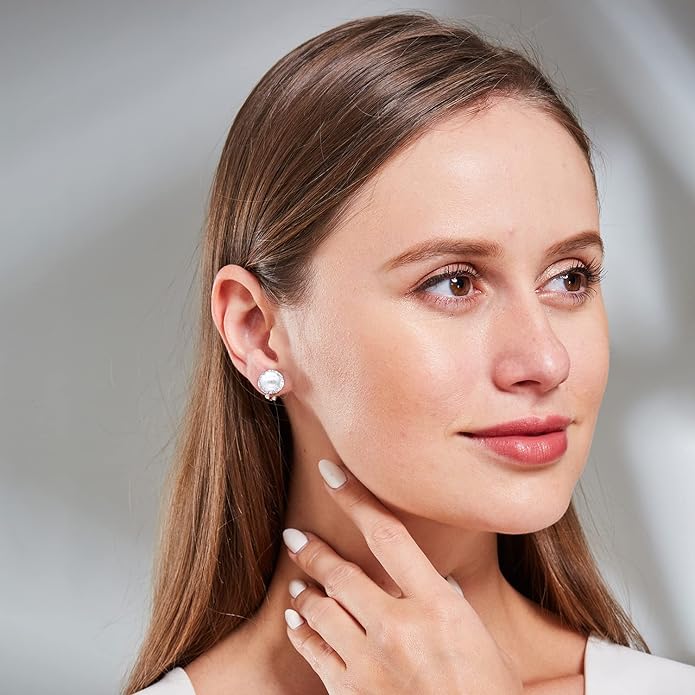 YOQUCOL 8MM Cubic Zirconia Crystal Clip On Stud Earrings Round Non Pierced Earrings for Women