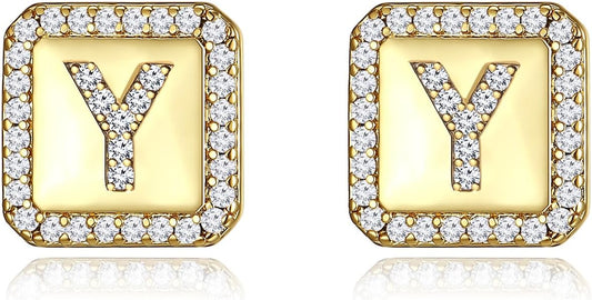 Gold Earrings for Women 24K Gold Filled Initial Earrings for Women S925 Earrings Gifts for Her