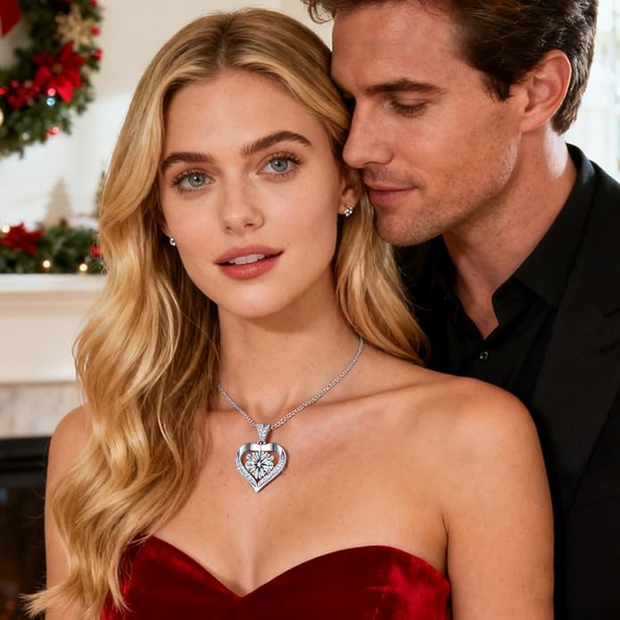 Gorgeous Moissanite Necklaces for Women - Valentine's Day Gifts for Wife Girlfriend, 925 Sterling Silver 1-3CT Moissanite Pendant Jewelry, Wedding Anniversary Birthday Christmas for Mom