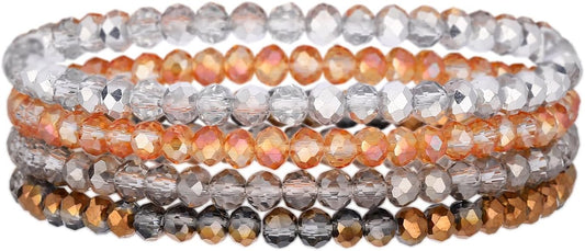 Noessla Beaded Boho Stretch Bracelet Colorful Stackable Crystal Beads Bracelets Trendy Costume Jewelry Mothers Day Gifts for Women