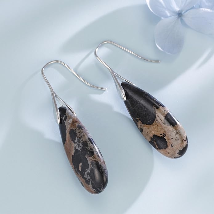 SELOVO Stone Fishhook Dangle Drop Earrings Statement Earrings for Women Stone