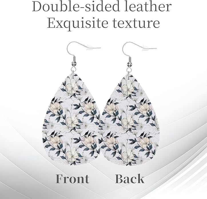 Teardrop Style Leather Earrings Outer Layer Silver Plating Hypoallergenic, Fashion Accessories Suitble Casual Outfits Parties Daily Wear for Sister Mom Wife Friends