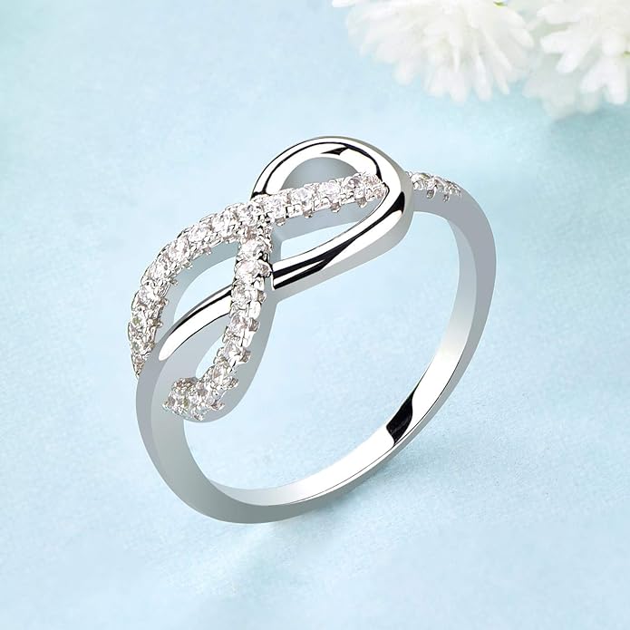STARCHENIE Infinity Ring for Women 925 Sterling Silver Promise Band Ring