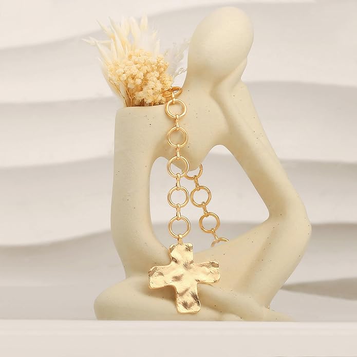 Aobei Pearl 18K Gold Plated Moon Star Lion Evil Eye Love Heart Cross Pendant Necklace Medallion Paperclip Chian Choker Layering Jewery for Women