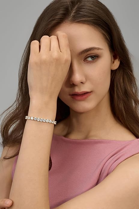 14K Gold Filled Tennis Bracelet for Women-3mm,4mm 5mm CZ Stone Classic Gold Bracelet for Women, Valentines, Mothers, Christmas Jewelry Gift for Women