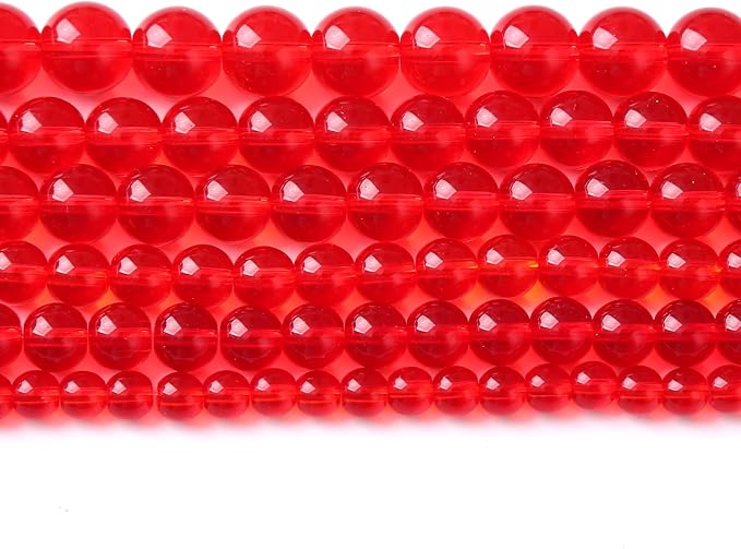 180PCS 4mm Garnet Red Glass Crystal Beads for Jewelry Making - Natural Stone Energy Healing Power - 2 Strand 32" DIY Bracelet Necklace Accessories