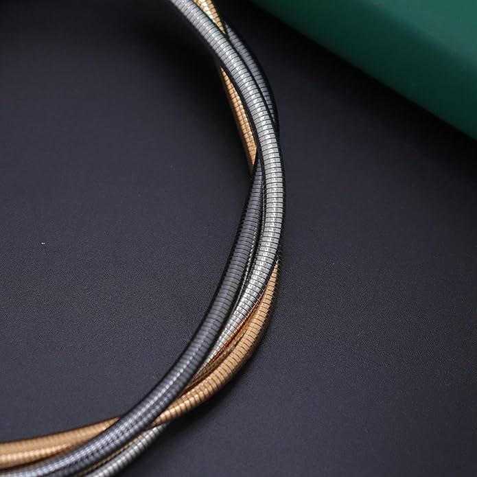 Chunky Gold Snake Chain Choker for Women Stainless Steel Layered Collar Necklace Punk Gothic Y2K Statement Jewelry Gift