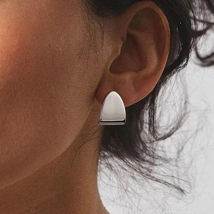 Gacimy Chunky Earrings for Women, Teardrop Earrings with 925 Sterling Silver Post, 14K Gold Plated Statement Drop for Women