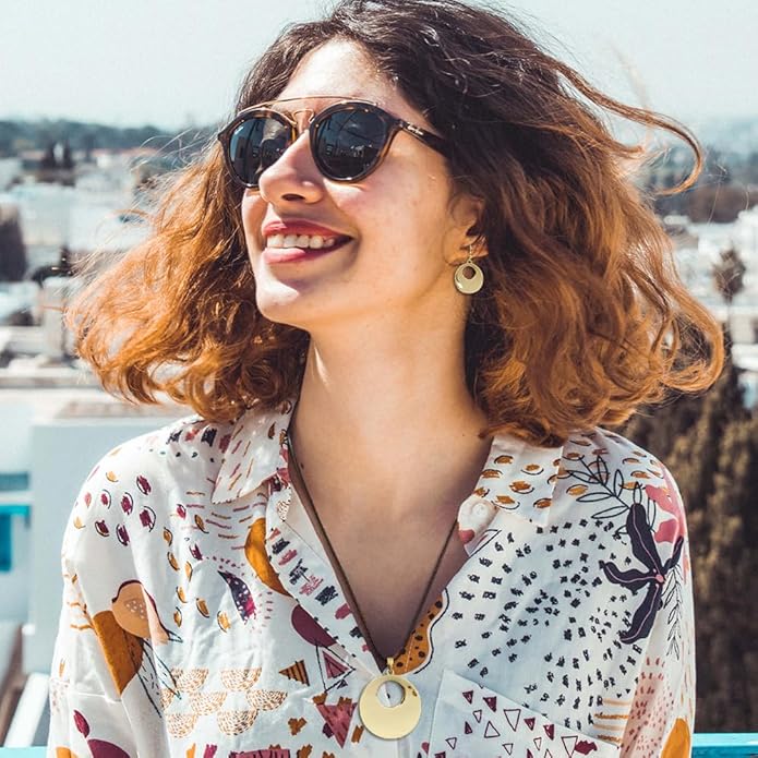 Madison Tyler Gold Plated Jewelry Set for Women | Silver Teardrop Pendant Necklace Trendy | Long Necklace with Snake Chain | Fashion Dangle Earring Set