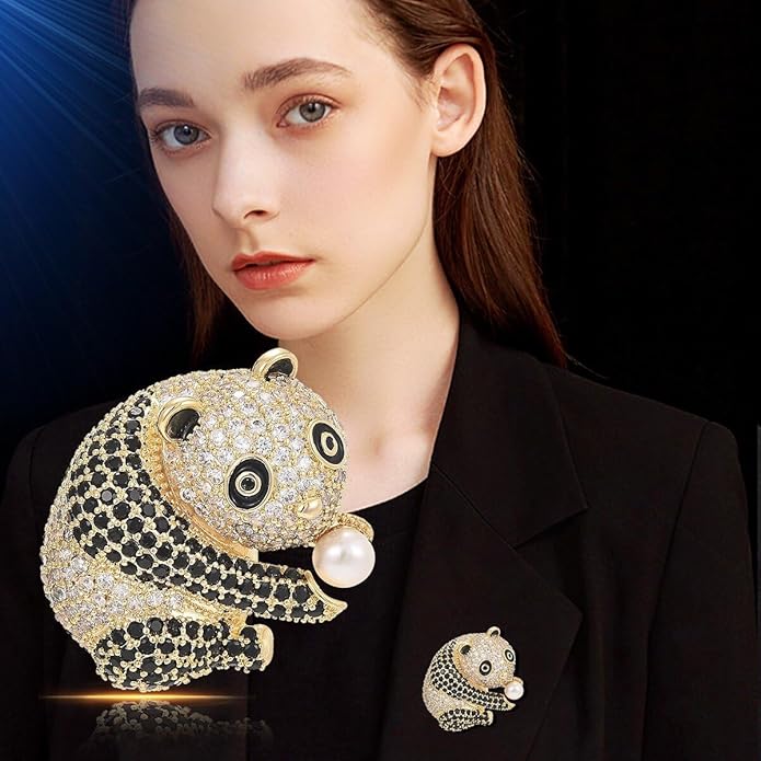 Animal Brooch for Women Girls 18k Gold Plated Animal Brooch Pin Rhinestone Animal Brooch Lapel Pin Jewelry Thanksgiving Day Birthday Wedding Gifts for Mom Wife