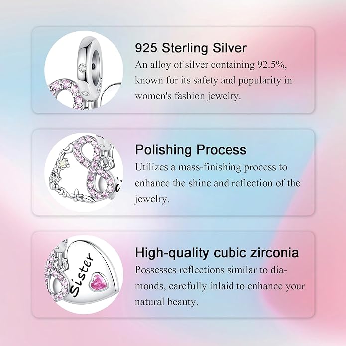 Bible Family Mom Wife Love Heart Dangle Charm 925 Sterling Silver Charms fits Bracelets and Necklace Pendant Bead Charms Jewelry Present for Women Family Friends