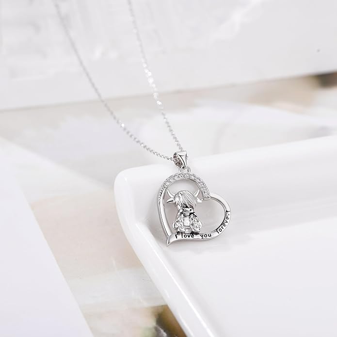 Animal Necklace Cat/Fox/Otter/Sloth/Cow/Highland Cow/Koala Necklace Cute Animal Jewelry Gifts for Women