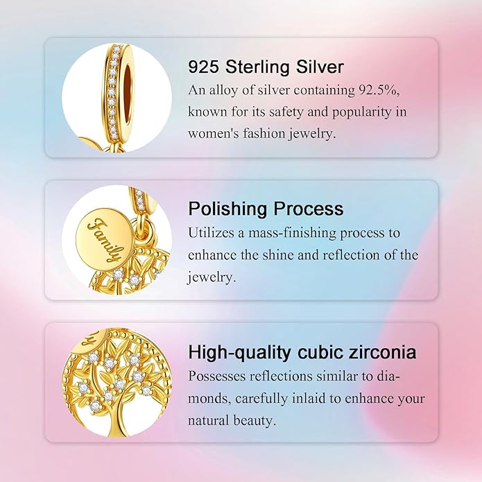 Birthday Fashion Love Heart Dangle Charm 925 Sterling Silver Charms fits Bracelets and Necklace Pendant Bead Charms Jewelry Present for Women Family Friends