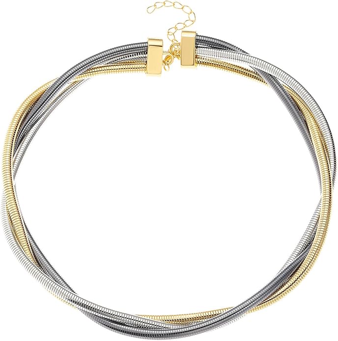 Chunky Gold Snake Chain Choker for Women Stainless Steel Layered Collar Necklace Punk Gothic Y2K Statement Jewelry Gift