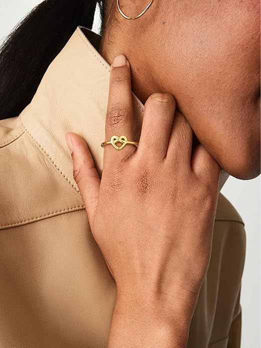Bestyle 925 Sterling Silver Ring for Women, Minimalist Claddagh Ring Celtic Knot Ring for Women, Irish Promise Wedding Band, Gold/Rose Gold Vermeil Women Band Ring, Stackable, Gift for Her