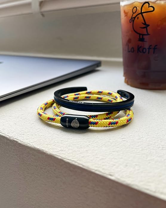 Handmade Minimalist Cuff Bracelet with Lucky Nautical Rope Inlaid Stainless Steel Cuff Unique and Stylish Bangle For Men And Women