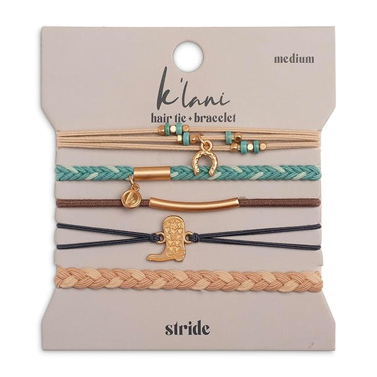 K'lani Hair Tie Bracelets for Women - Elastic Hair Bands That Double as Stylish Jewelry - Stride - Large