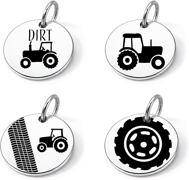 SM Design Western Charm Set of 4 – Stainless Steel Western Charms for Bracelets & Necklaces – Cowgirl, Ranch & Country Style Jewelry Charms – Western Gift for Women & Moms