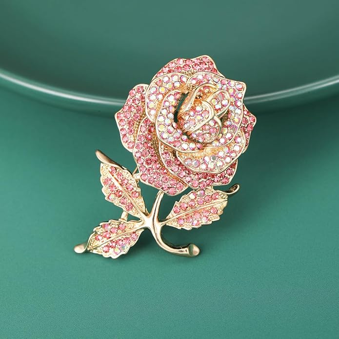 Brooch Pins for Women Girls Fashion Flower Crystal Rhinestone Pearl Jewelry