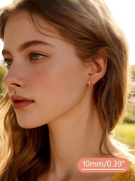FaithHeart Sterling Silver Hoop Earrings for Women, Hypoallergenic Huggie Hoop Earrings Lightweight Small Cartilage Earrings Hoop Earring Dainty Everyday Earrings 6/8/10/12/14/15/16/18/20mm