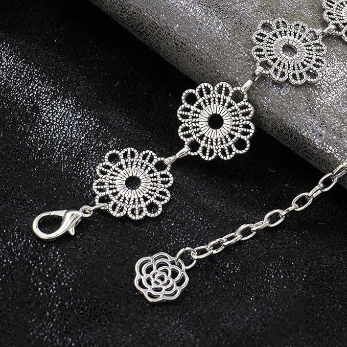 Small Flower Metal Belt Chain - Adjustable Waist Chain for Women's Dresses
