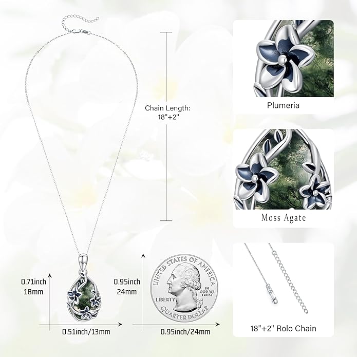 JUSTKIDSTOY Moonstone Necklace 925 Sterling Silver Teardrop Pendant Necklace Jewelry Gifts for Women Girls
