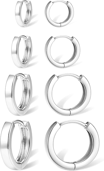 Small Gold Huggie Hoop Earrings Set for Women Men Hypoallergenic 14K Plated Stack Cartilage Earrings, Multiple Piercing Lightweight Mini Thin Cute Dainty Trendy Jewelry Set Christmas Gifts for Women