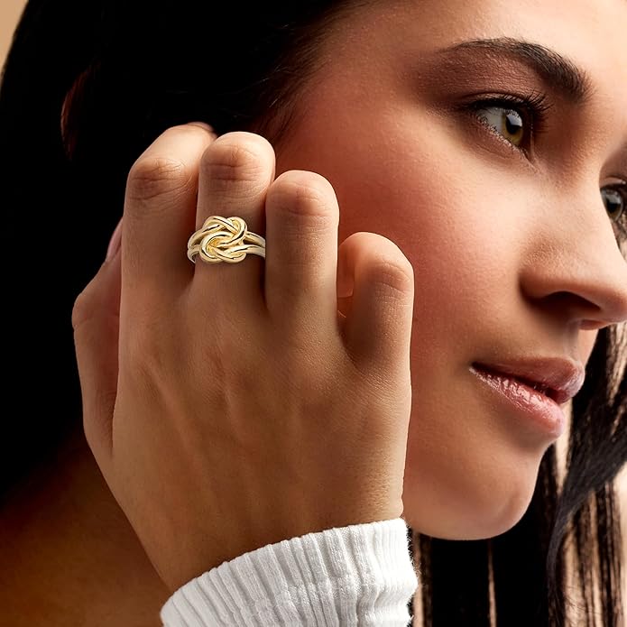 Ross-Simons Italian 18kt Gold Over Sterling Double Love Knot Ring