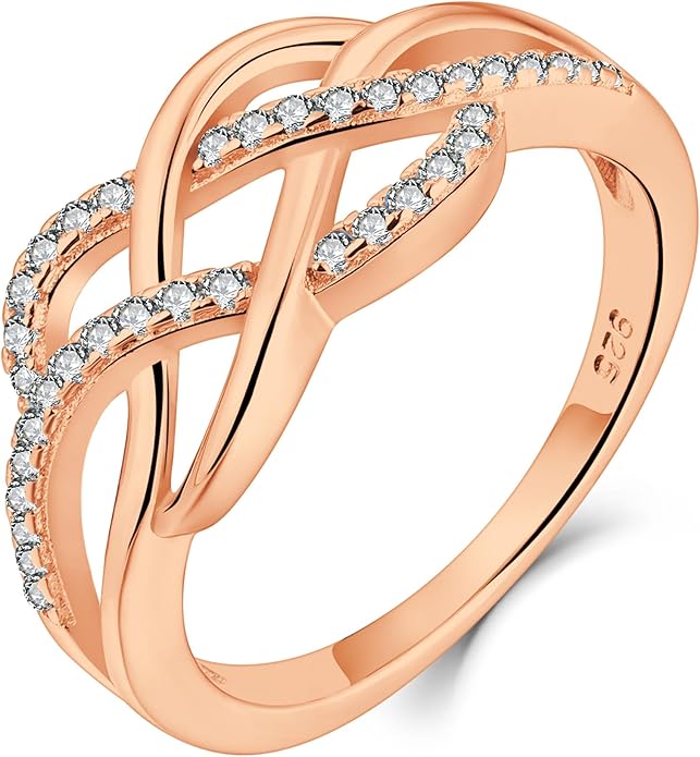 YL Celtic Knot Rings 925 Sterling Silver Twisted Knot Ring Birthstone Infinity Statement Jewelry for Women-size5