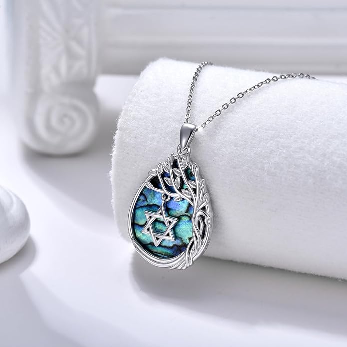 Jewish Jewelry Tree of Life Necklace 925 Jewish Sterling Silver Pendant Necklace Women Gift