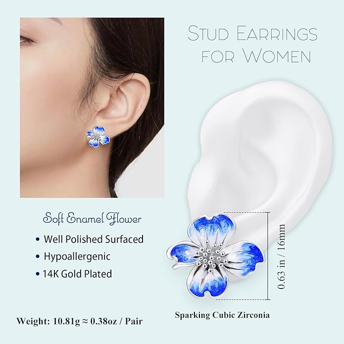 Clip on Earrings Women, 14K Gold Plated Earrings for Sensitive Ears, Fashion Women's Earrings Jewelry Birthday Gift for Wife Grandma Daughter Girls on Christmas Thanksgiving