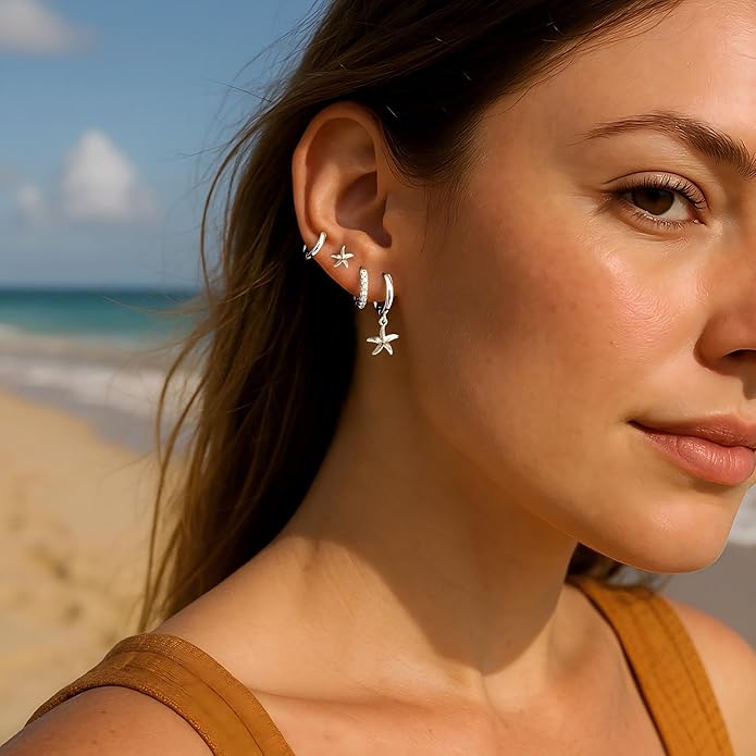 Small Gold Huggie Hoop Earrings Set for Women Men Hypoallergenic 14K Plated Stack Cartilage Earrings, Multiple Piercing Lightweight Mini Thin Cute Dainty Trendy Jewelry Set Christmas Gifts for Women