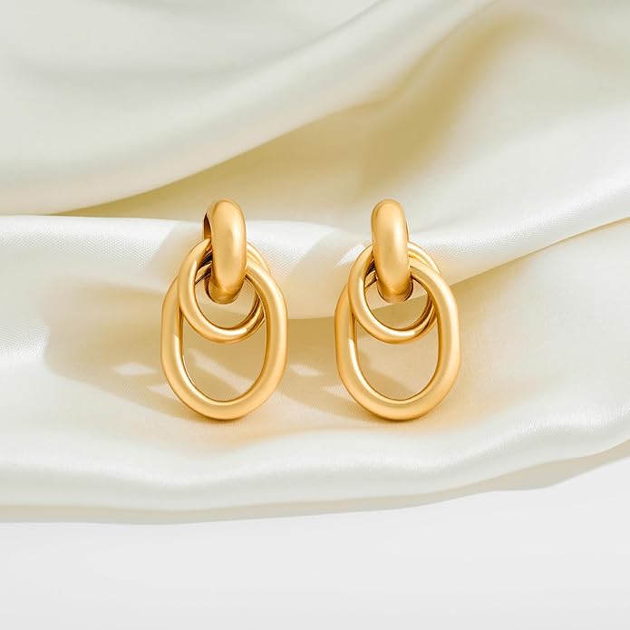 Gold Geometric Drop Dangle Earrings for Women Long Link Dangle Earrings Jewelry Gift