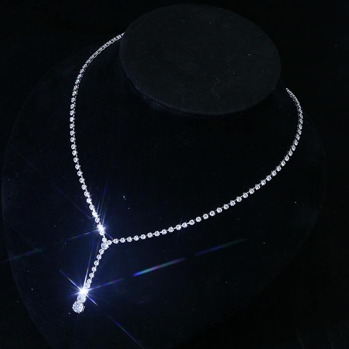 GZWHD Wedding Jewelry Sets for Bride Bridesmaid Women Cubic Zirconia Necklace Earrings Bracelet Set Gift for Mother Friend Wife Daughter Sister Party Prom Jewelry
