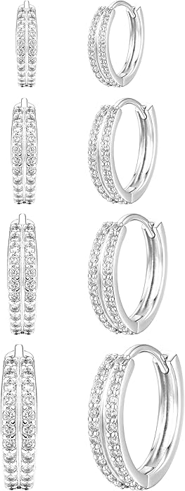 Small Gold Huggie Hoop Earrings Set for Women Men Hypoallergenic 14K Plated Stack Cartilage Earrings, Multiple Piercing Lightweight Mini Thin Cute Dainty Trendy Jewelry Set Christmas Gifts for Women
