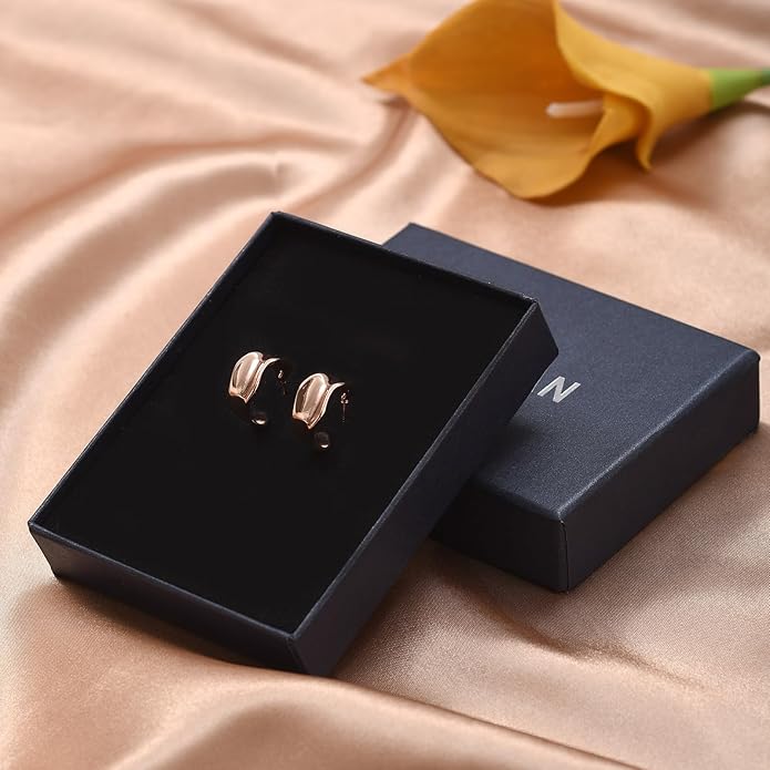 Chunky Gold Hoop Earrings for Women, 14K Gold/Silver Plated Statement Geometric Drop Dangle Earrings Trendy Knot Stud Hypoallergenic Fashionable Gift for Women